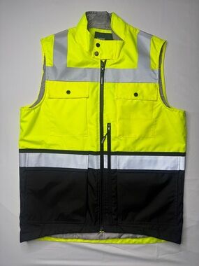 Kishigo High Visibility Safety Vest Insulated Hi-Vis Yellow Black Size Medium
